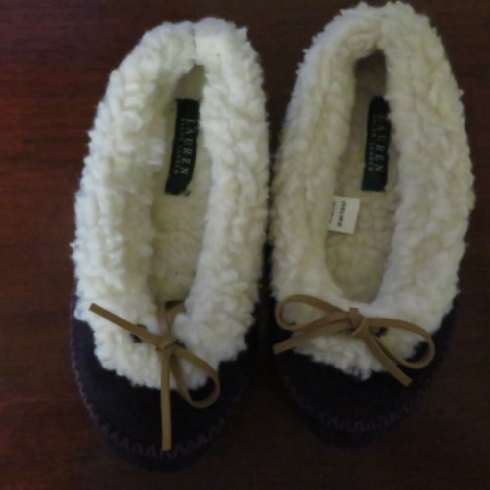 Ralph Lauren Purple House Slippers Shoes S 5-6